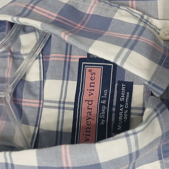 Vineyard vines Men's Purple Plaid Shirt, long-sleeved, pre-owned excellent cond - Picture 3 of 7